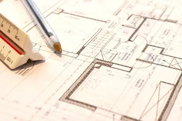 Image of architect Widnes drawings